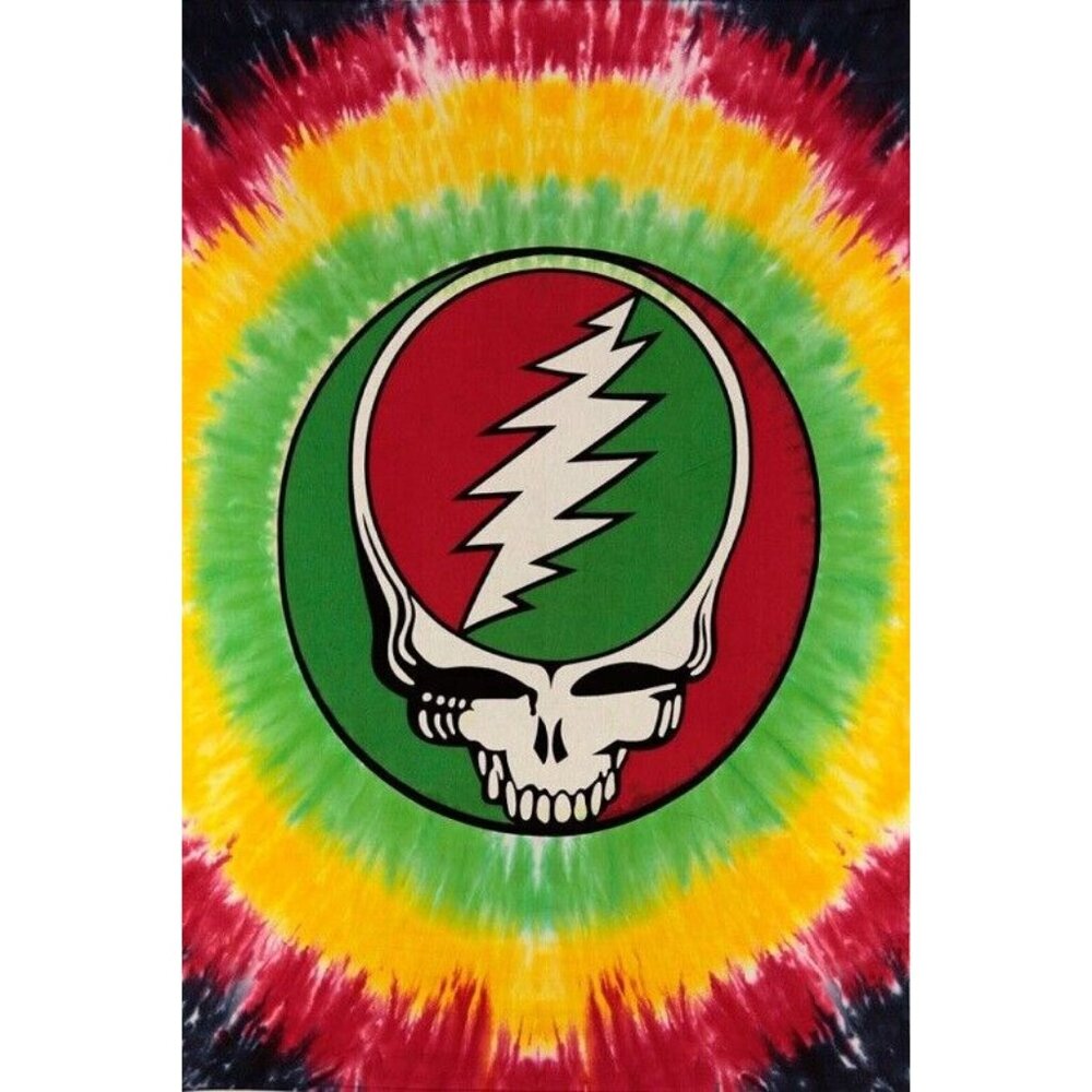 New Rasta Mini Grateful Dead Steal Your Face Tapestry Wall Art NIP Hippie Decor - Picture 1 of 2